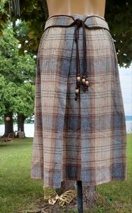 Wool tweed skirt with Harry Goldberg belt